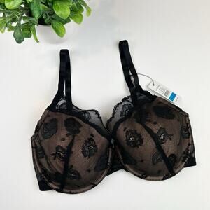 Skarlett Blue Black Lace T-Shirt Bra Size 32DDD